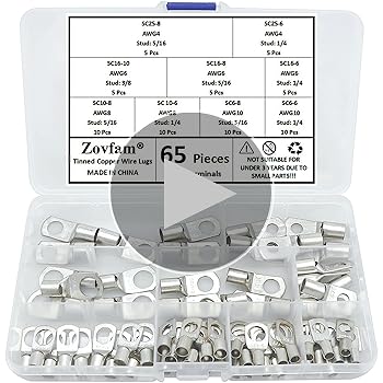 Amazon.com: Zovfam Heavy Duty Wire Lugs Battery Cable Ends 4